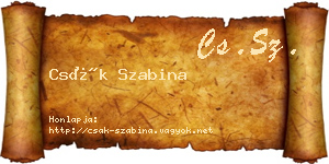 Csák Szabina névjegykártya